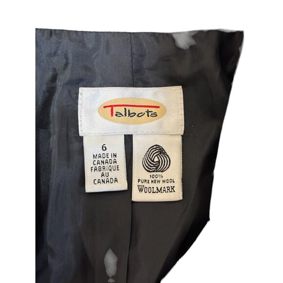 Talbots‎ Button Up Blazer Women 6 Gray 100% Pure New Wool Business Office Work - Picture 6 of 8